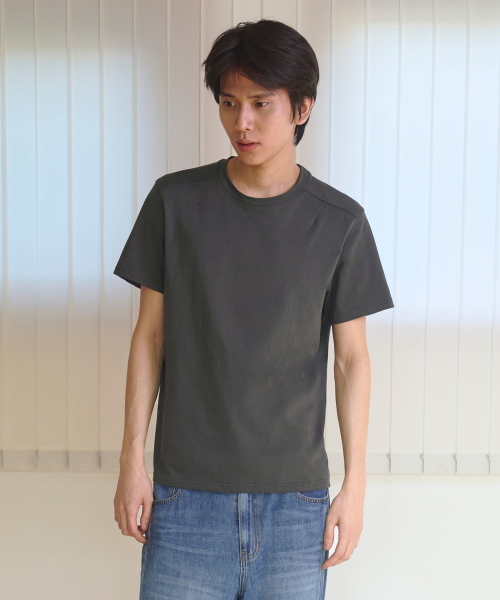 Minimal cotton regular t-shirts -KHAKI
