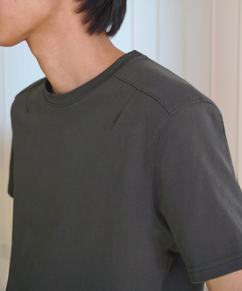 Minimal cotton regular t-shirts -KHAKI