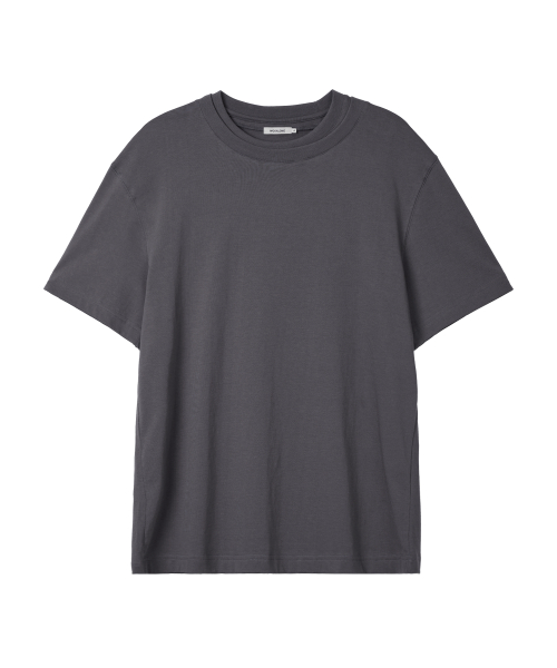 Double neck cotton over t-shirts -CHARCOAL