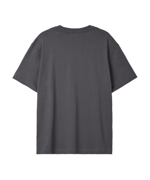 Double neck cotton over t-shirts -CHARCOAL