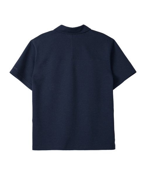 Airy cotton semi-loose polo shirt - NAVY