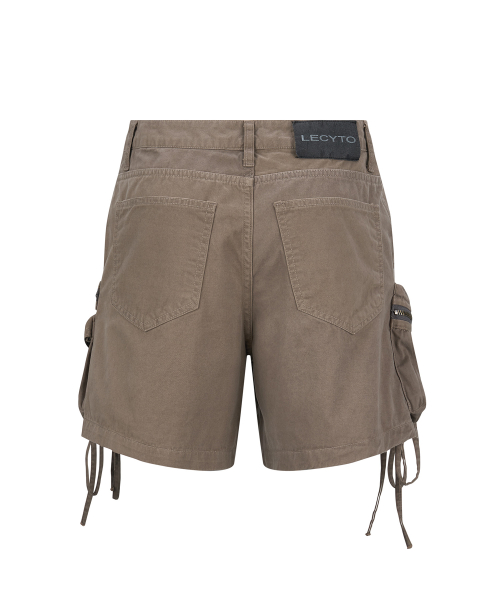 String Cargo Shorts_[Brown]