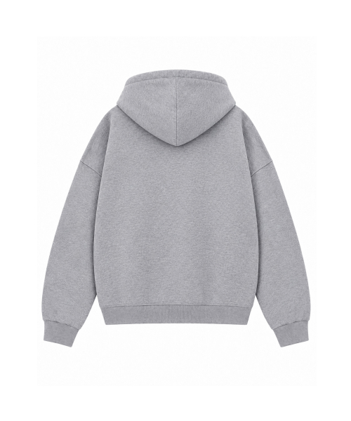 CHECK FLOWER PATCH OVERFIT HOOD ZIPUP [GRAY]