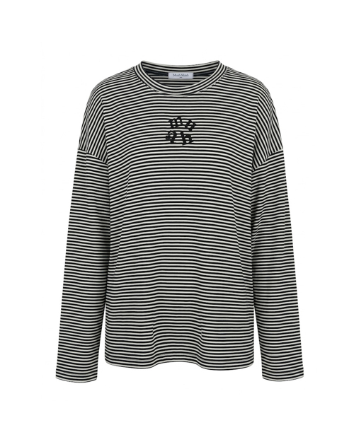 LOOSE FIT STRIPE T-SHIRT [BLACK]