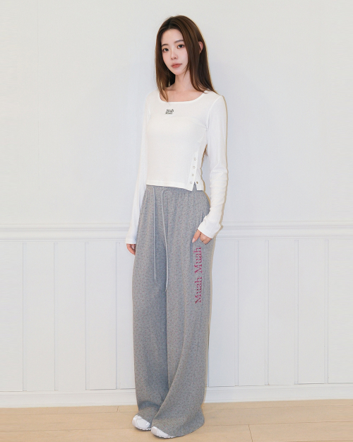 SLIT BUTTON ROUND LONG SLEEVE [WHITE]