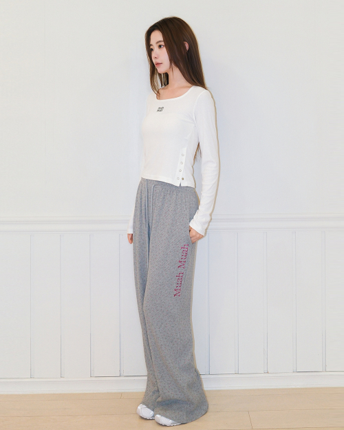 SLIT BUTTON ROUND LONG SLEEVE [WHITE]