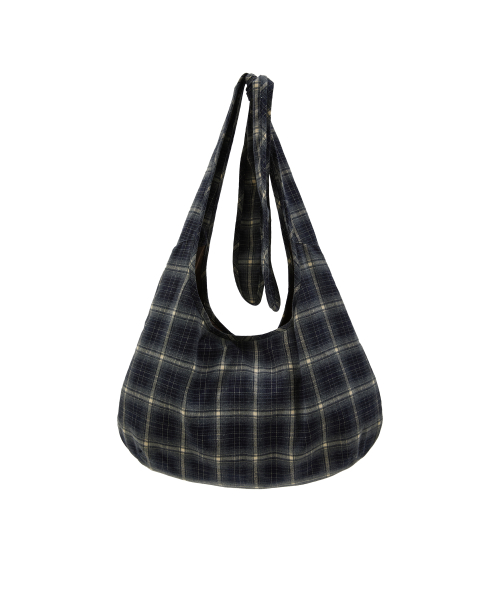 Star Check Applique Shoulder Bag NAVY
