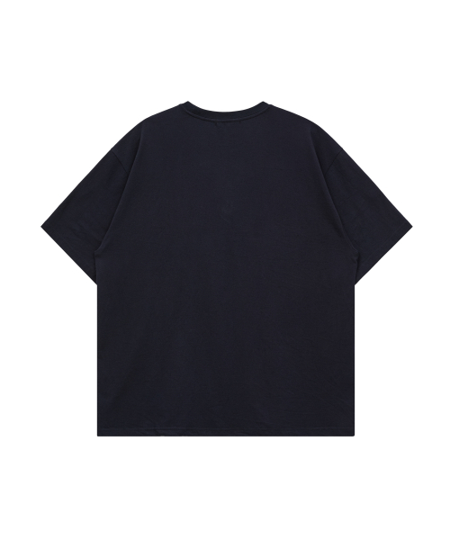 MELLOW DREAM Sketch Heart Half Sleeve T-shirt NAVY