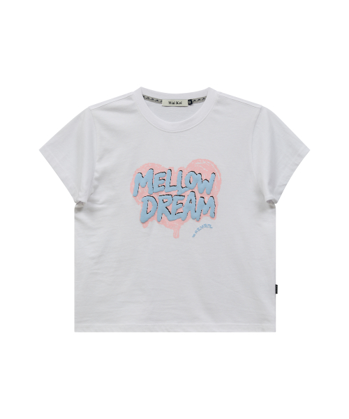 MELLOW DREAM Sketch Heart Half Sleeve T-shirt WHITE