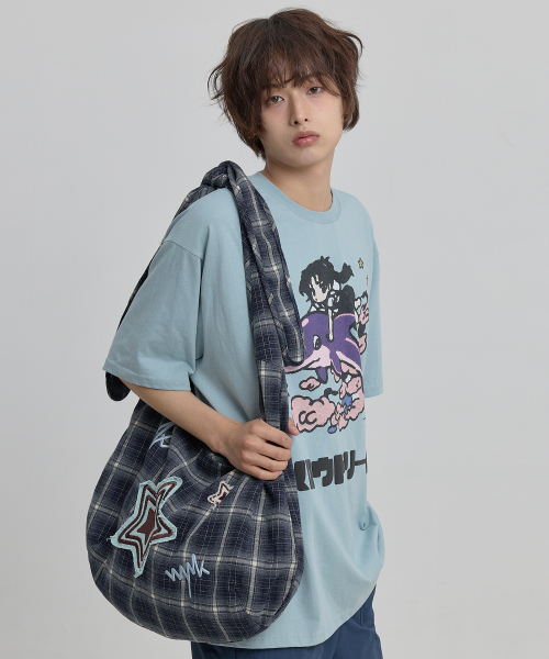 MELLOW DREAM Cartoon Half Sleeve T-shirt SKYBLUE