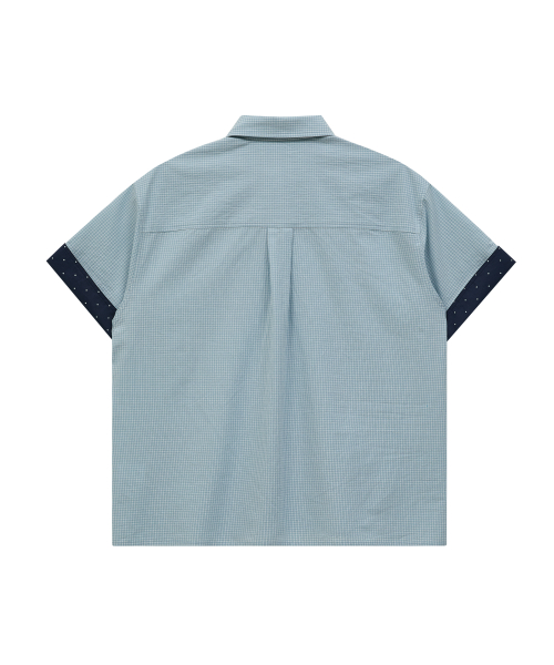 Tie SET Check Half Shirt MINT