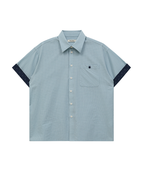 Tie SET Check Half Shirt MINT