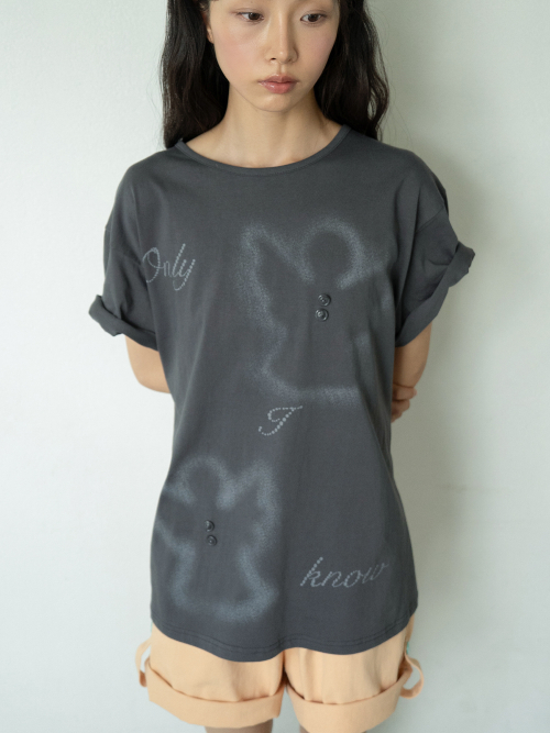 ANGEL BUTTON T (CHARCOAL)