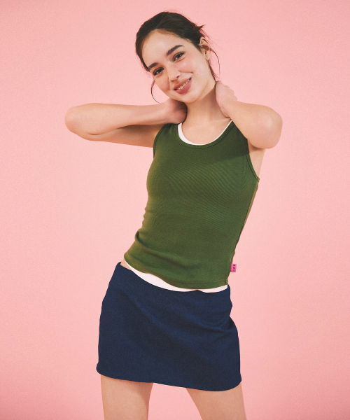 SPAN DENIM LOW SKIRT