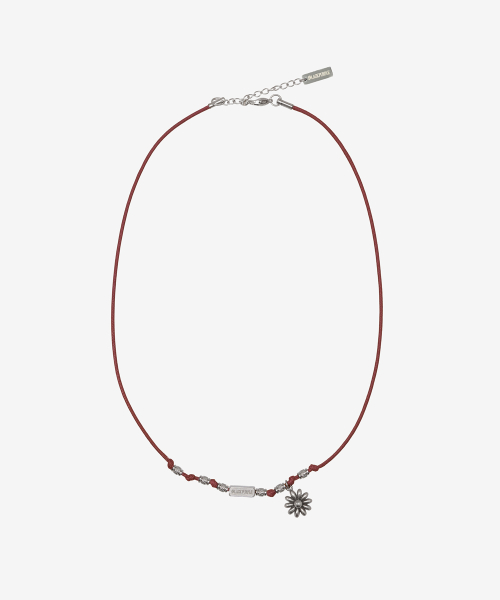Wildy Flower Necklace_Burgundy