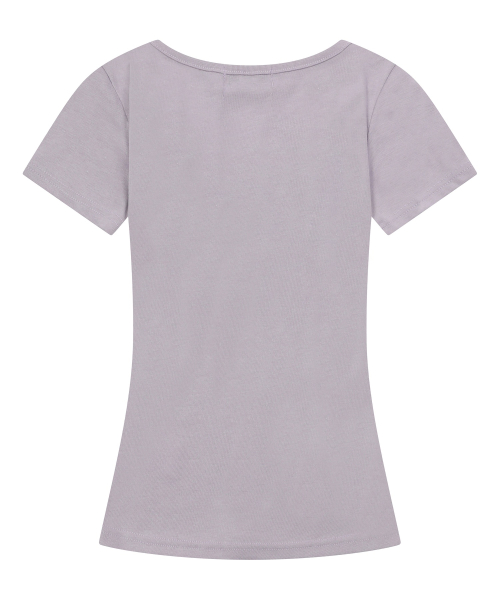 MOVER V NECK SHIRRING HALF T (4COLOR)