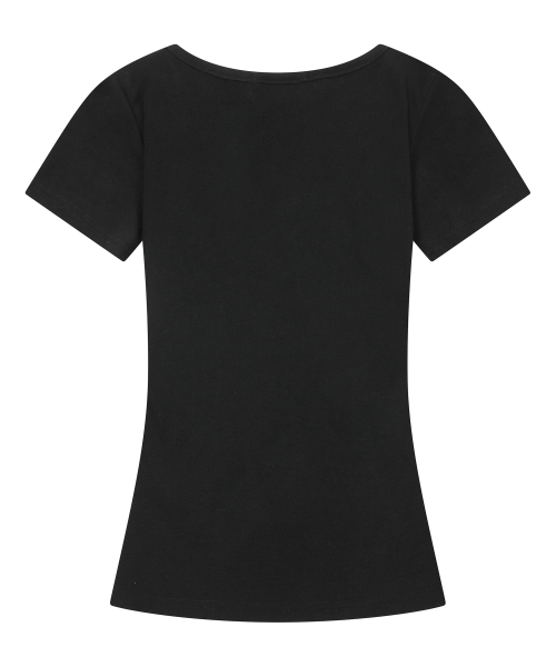 MOVER V NECK SHIRRING HALF T (4COLOR)