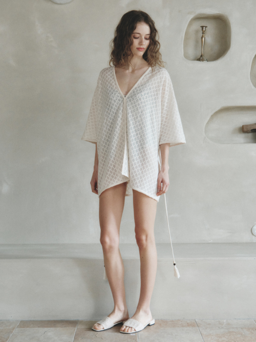 BAIN crochet cover up cardigan_IVORY