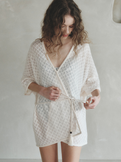 BAIN crochet cover up cardigan_IVORY