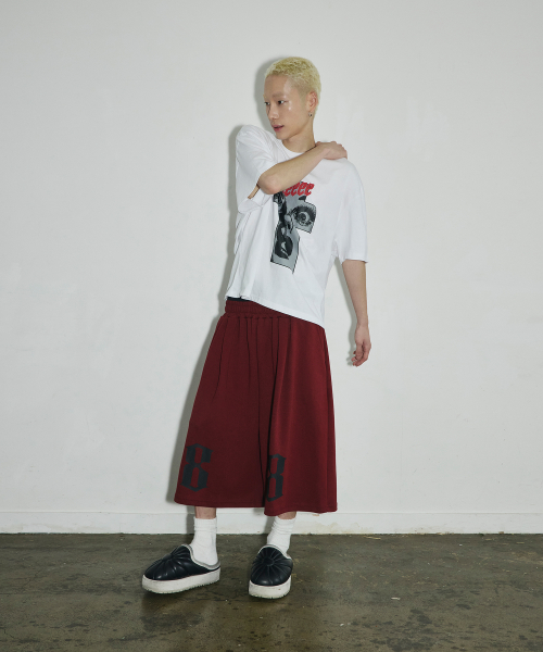 더블 에잇 버뮤다 스웨트 쇼츠[버건디]