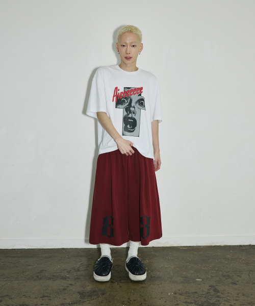 더블 에잇 버뮤다 스웨트 쇼츠[버건디]