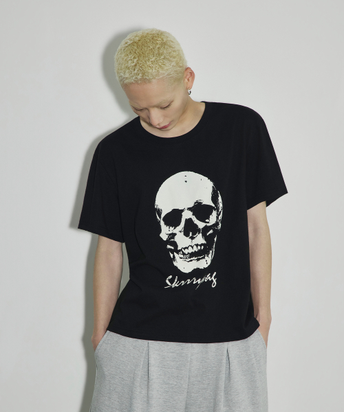 VTG 스컬 크롭 티셔츠[블랙]