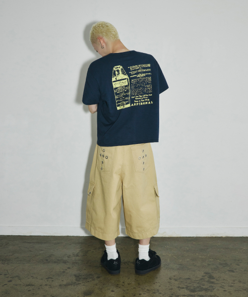 ASPIRONAL 슬라브 크롭 티셔츠[네이비]