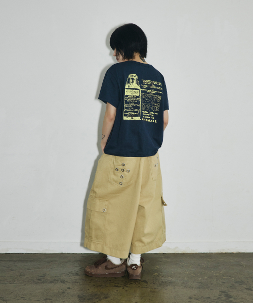 ASPIRONAL 슬라브 크롭 티셔츠[네이비]