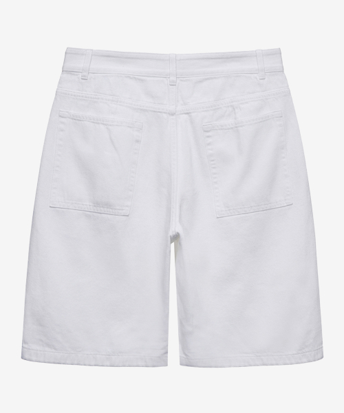 [COUTURE]9ozTwo tuck white denim half pants