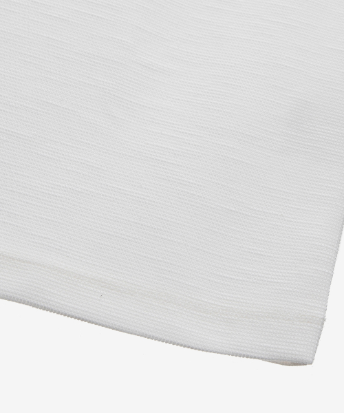 Waffle Organized Embroidered Semi-Overfit White T-shirt