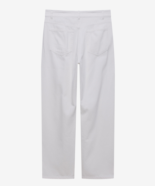 [COUTURE]9ozwide one-tuck white denim pants