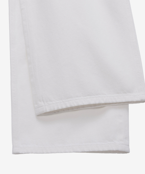 [COUTURE]9ozwide one-tuck white denim pants