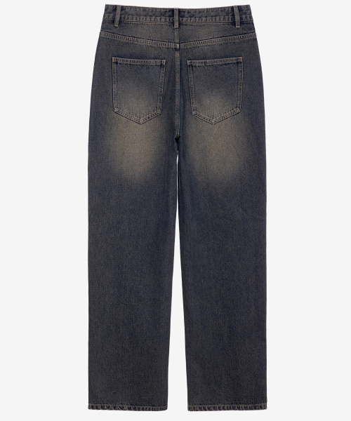 Yellow Extra Wide Vintage Washed Denim Pants_MI