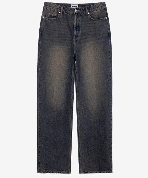 Yellow Extra Wide Vintage Washed Denim Pants_MI
