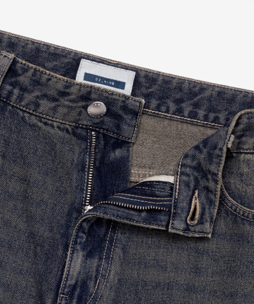Yellow Extra Wide Vintage Washed Denim Pants_MI