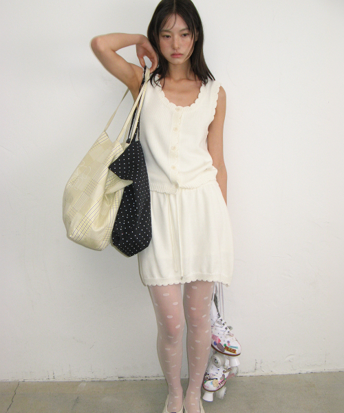 PATTERN LOGO SHOPPER NAVY DOT