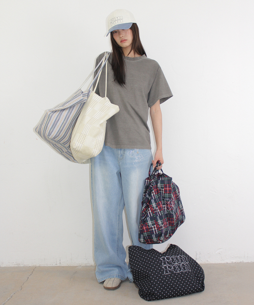 PATTERN LOGO SHOPPER NAVY DOT