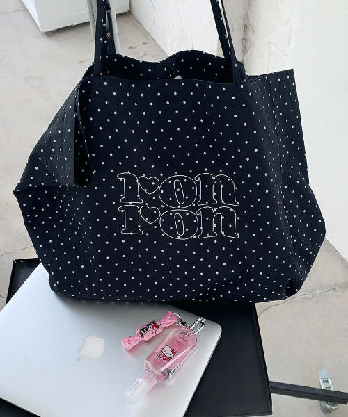 PATTERN LOGO SHOPPER NAVY DOT
