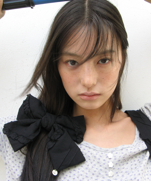 RIBBON HAIR PIN SET FRILL ECO BAG BLACK