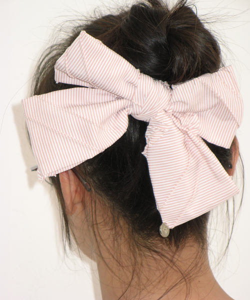 RIBBON HAIR PIN SET FRILL ECO BAG SOFT PINK
