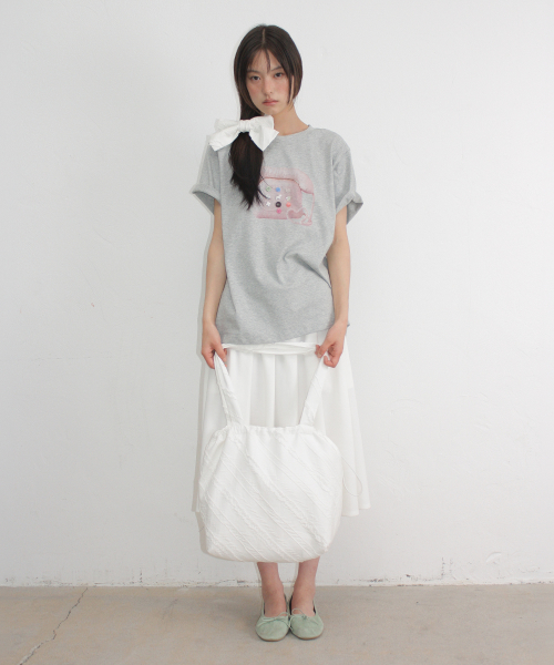 RIBBON HAIR PIN SET FRILL ECO BAG WHITE
