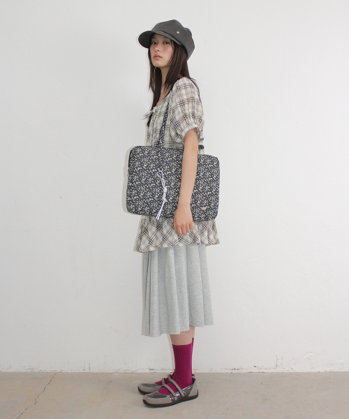 PATTERN LAPTOP BAG FLORAL BLACK
