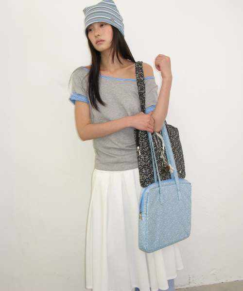 PATTERN LAPTOP BAG FLORAL SOFT BLUE