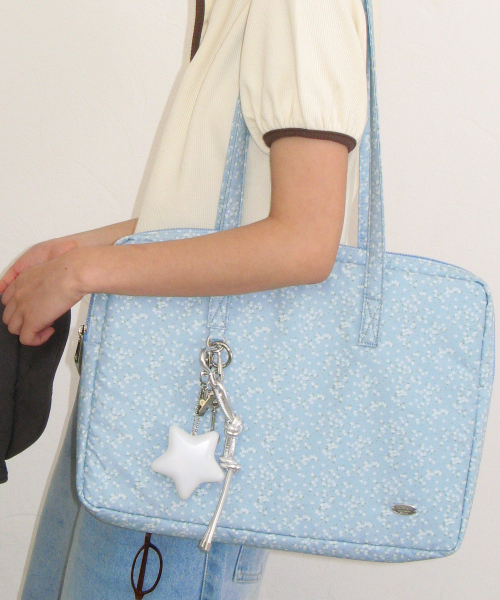 PATTERN LAPTOP BAG FLORAL SOFT BLUE