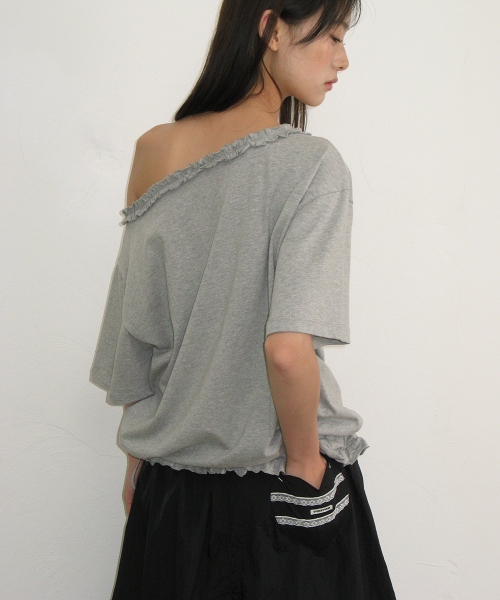 LACE POINT SKIRT LAYERED JOGGER PANTS BLACK