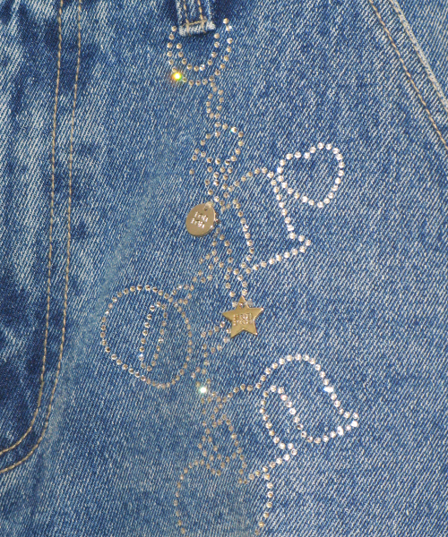 HOTFIX KEYRING WIDE DENIM PANTS MEDIUM BLUE