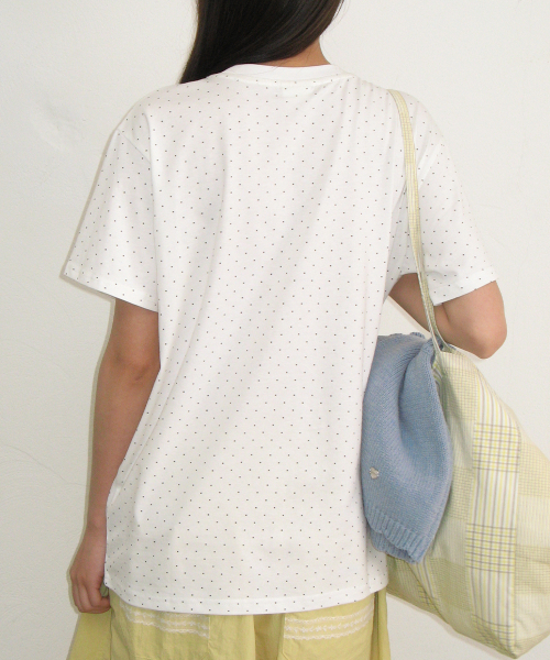 HERAT POCKET BASIC FIT T SHIRT DOT WHITE