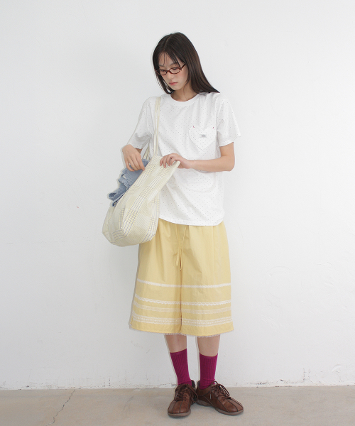 HERAT POCKET BASIC FIT T SHIRT DOT WHITE