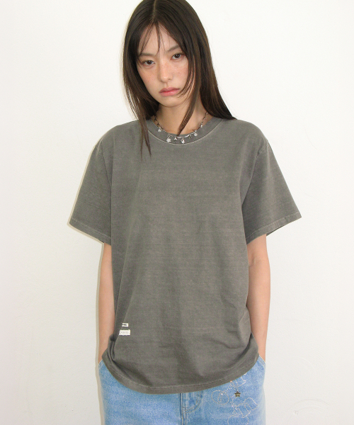 PIGMENT MINI LABEL BASIC FIT T SHIRT GREY