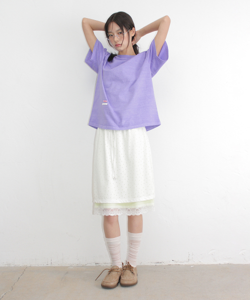 PIGMENT MINI LABEL BASIC FIT T SHIRT PURPLE